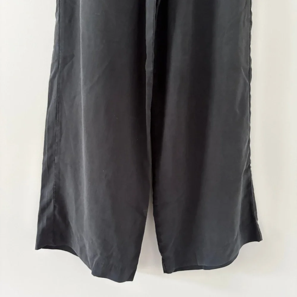 Bella Dahl Smocked Waist Wide Leg Pant Size S Vintage Black Tencel Relaxed Boho